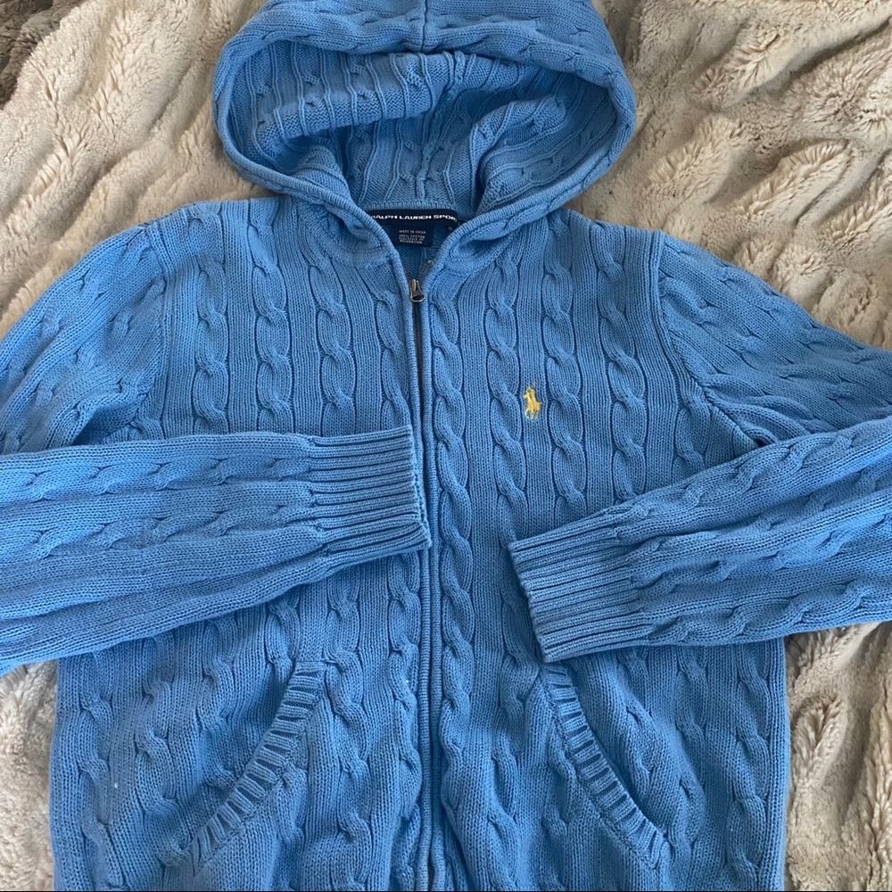 Vintage Ralph Lauren knit zip up size large but fits a size small